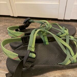 Chaco Black and Green Outdoor Sandals